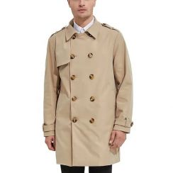 Mens Double Breasted Casual Trench Coat