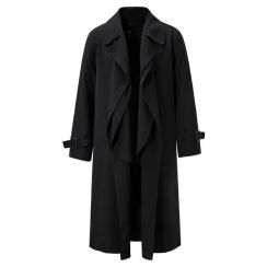 Mens Solid Color Mid Length Trench Coat