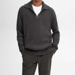 2Pcs Mens Half Zip Knit Sweater